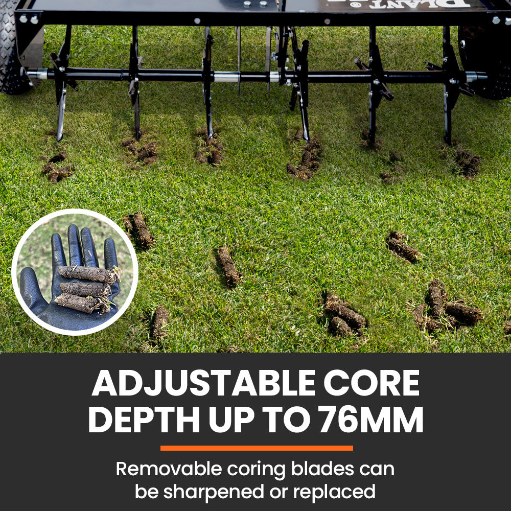 Tow Behind Lawn Aerator with 1m Width, Universal Hitch, Removable Blades