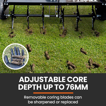 Tow Behind Lawn Aerator with 1m Width, Universal Hitch, Removable Blades