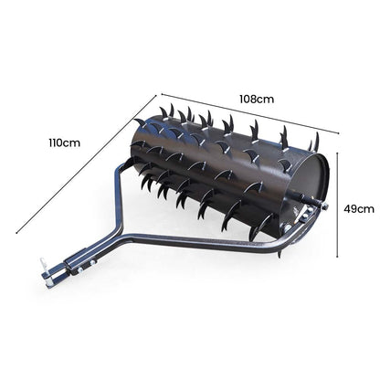 Tow-Behind Lawn Roller Spike Aerator, 0.92m Wide for Mowers & Tractors