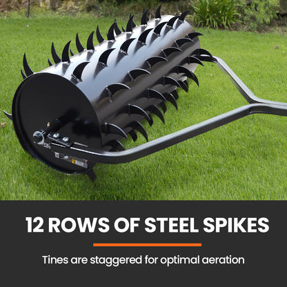 Tow-Behind Lawn Roller Spike Aerator, 0.92m Wide for Mowers & Tractors