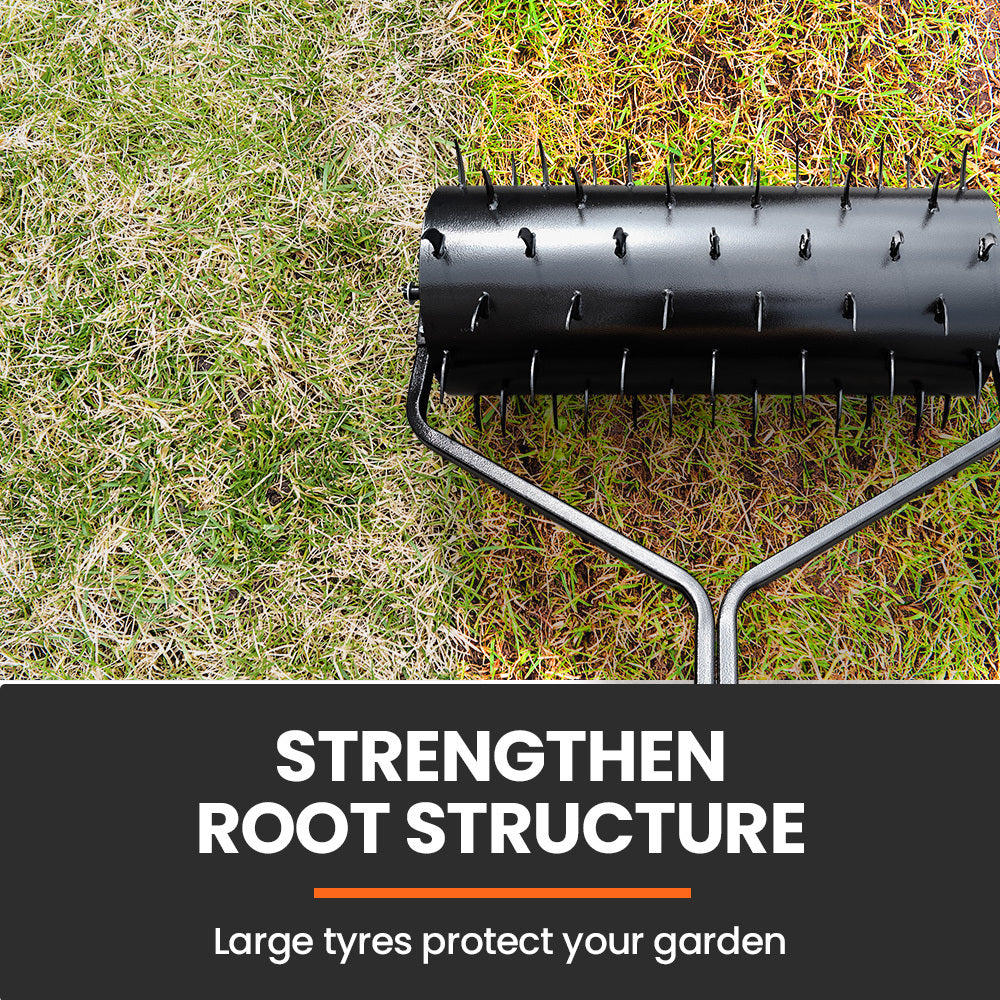 Tow-Behind Lawn Roller Spike Aerator, 0.92m Wide for Mowers & Tractors