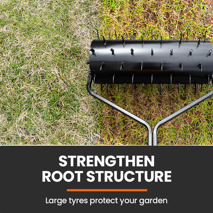 Tow-Behind Lawn Roller Spike Aerator, 0.92m Wide for Mowers & Tractors