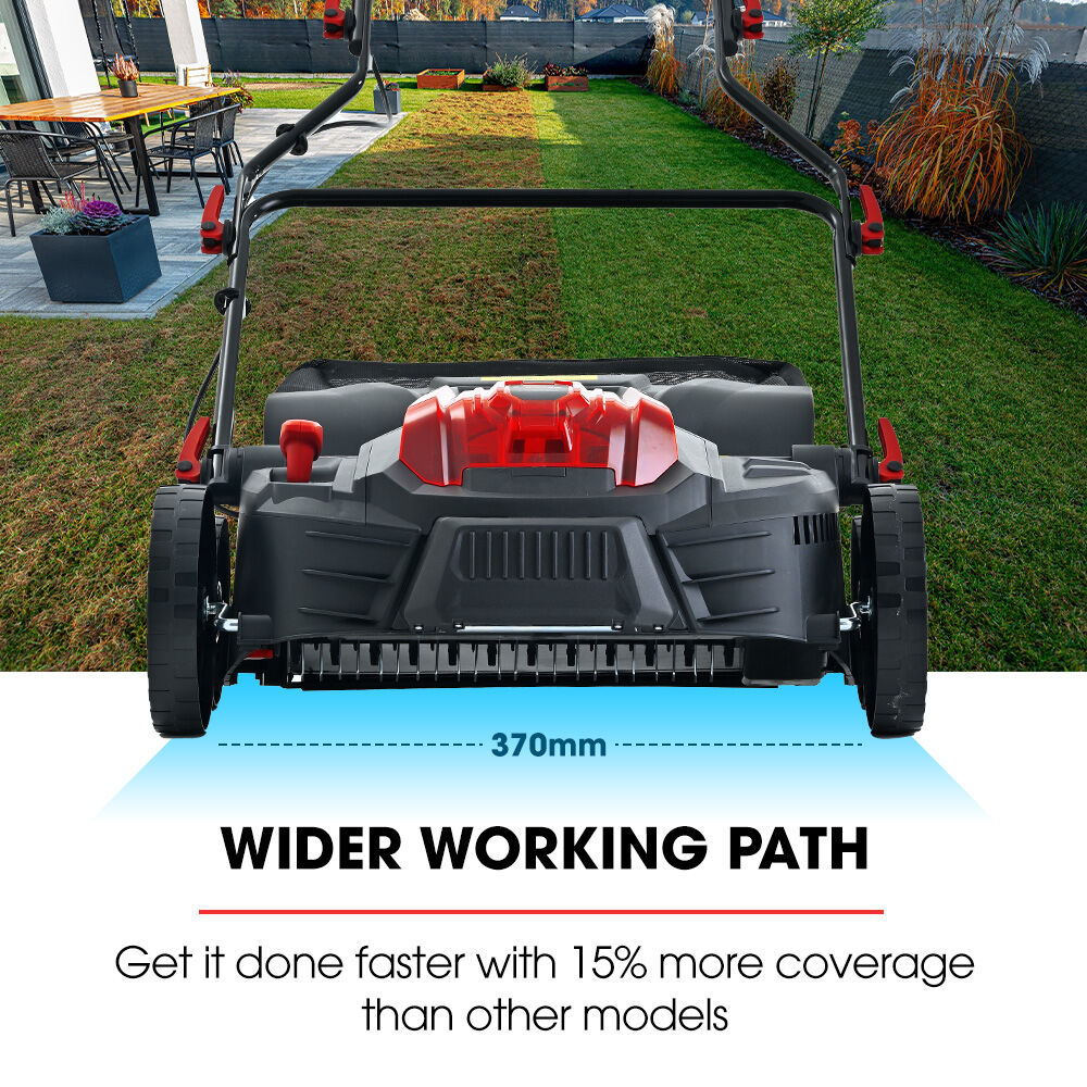 40V Cordless Lawn Scarifier & Aerator with 370mm Path, Brushless Motor
