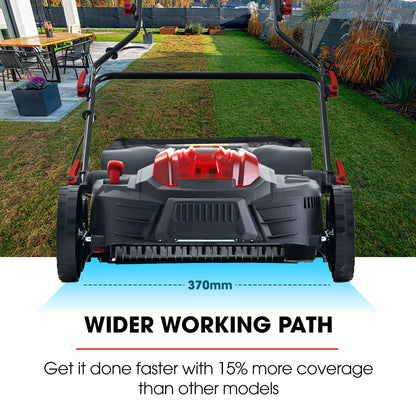 40V Cordless Lawn Scarifier & Aerator with 370mm Path, Brushless Motor