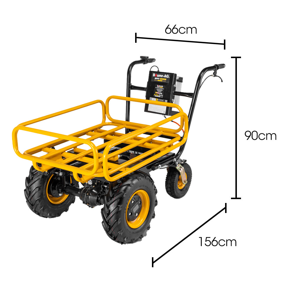 40V Battery Utility Cart, 300kg Load Capacity, 0.4m Front Tyres, Robust Build