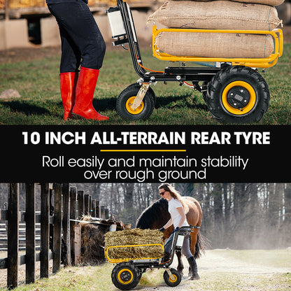40V Battery Utility Cart, 300kg Load Capacity, 0.4m Front Tyres, Robust Build