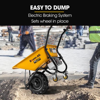 40V Electric Wheelbarrow, 0.8m³ Capacity, 260kg Load, Brushless Motor