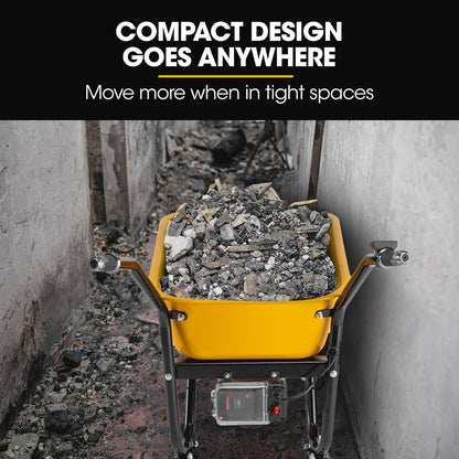 40V Electric Wheelbarrow, 0.8m³ Capacity, 260kg Load, Brushless Motor
