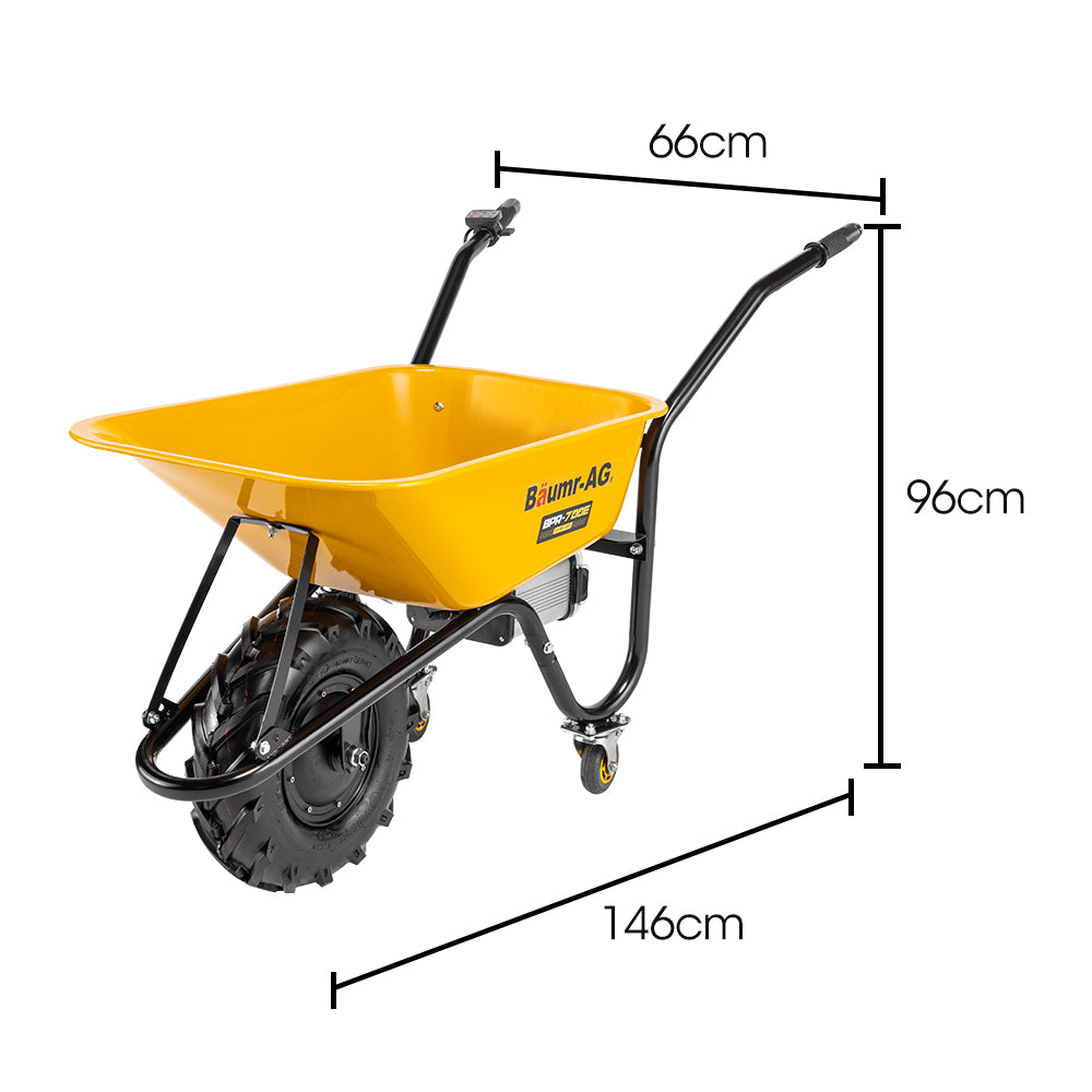 40V Electric Wheelbarrow, 0.8m³ Capacity, 260kg Load, Brushless Motor