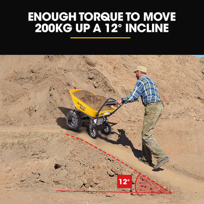 Electric Wheelbarrow with 100L Capacity, 260kg Load, 0.4m Wheels, 40V Battery