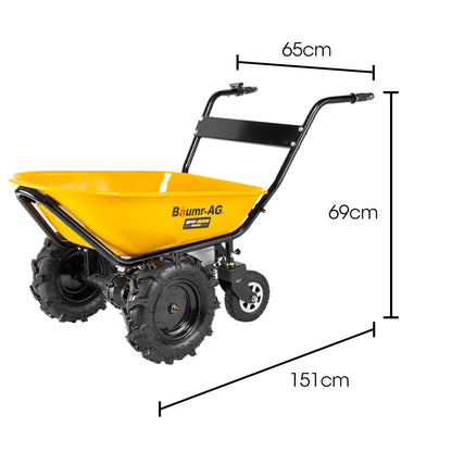 Electric Wheelbarrow with 100L Capacity, 260kg Load, 0.4m Wheels, 40V Battery