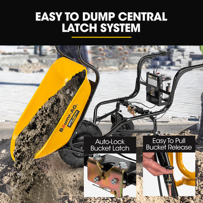 40V Electric Wheelbarrow: 100L Capacity, 3 Wheels, 260kg Load, 0.4m Tyre
