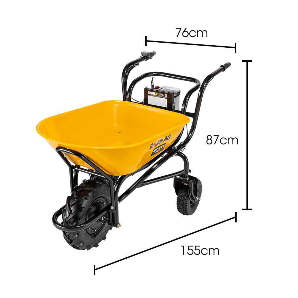 40V Electric Wheelbarrow: 100L Capacity, 3 Wheels, 260kg Load, 0.4m Tyre