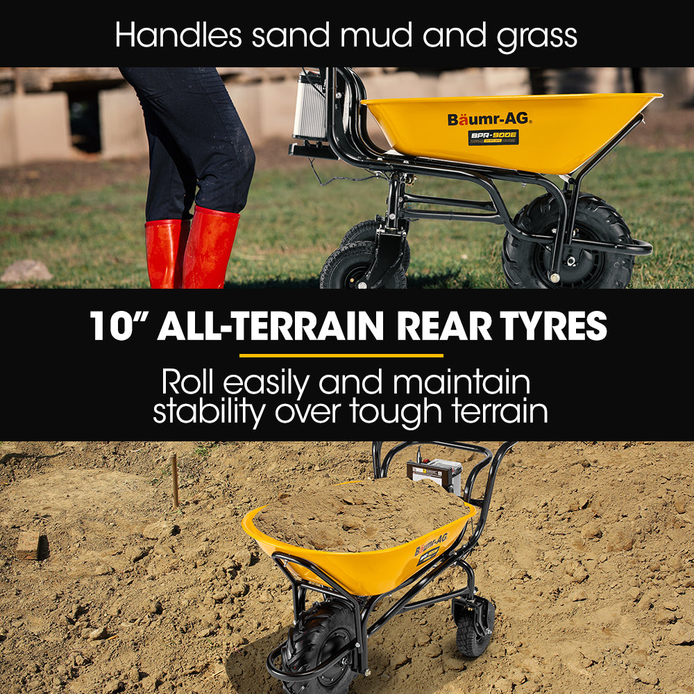 40V Electric Wheelbarrow: 100L Capacity, 3 Wheels, 260kg Load, 0.4m Tyre