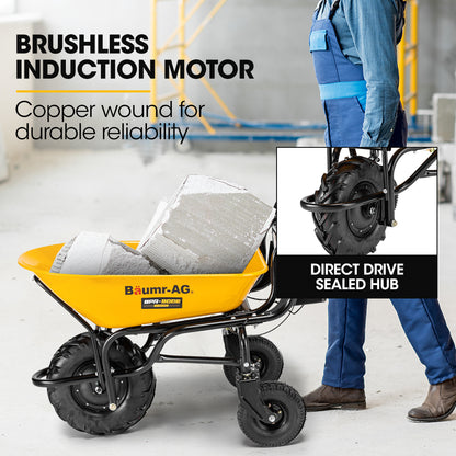 40V Electric Wheelbarrow: 100L Capacity, 3 Wheels, 260kg Load, 0.4m Tyre