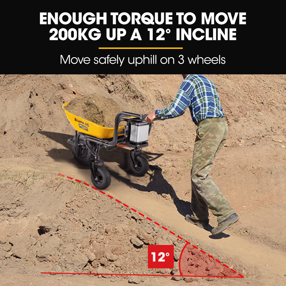 40V Electric Wheelbarrow: 100L Capacity, 3 Wheels, 260kg Load, 0.4m Tyre