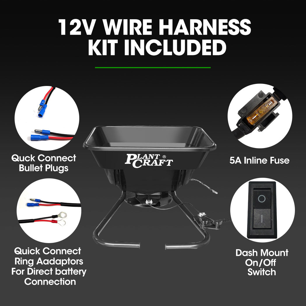 30L 12V Electric Spreader for ATV/Mower - 36kg Capacity & 3m Coverage