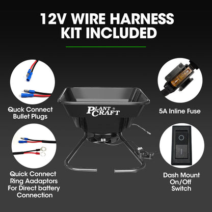 30L 12V Electric Spreader for ATV/Mower - 36kg Capacity & 3m Coverage