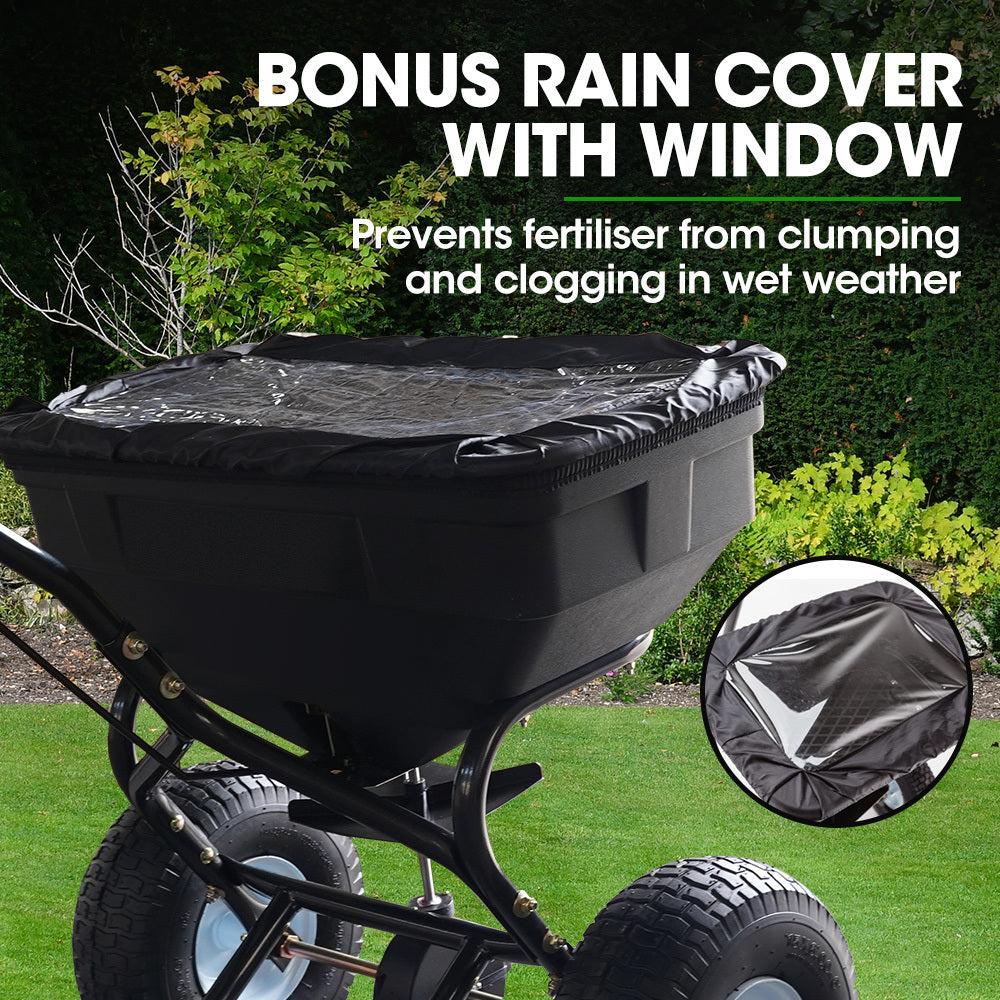 Heavy-Duty 0.06m³ Walk-Behind Spreader with 56kg Capacity for Lawn & Garden