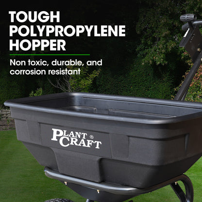 Heavy-Duty 0.06m³ Walk-Behind Spreader with 56kg Capacity for Lawn & Garden