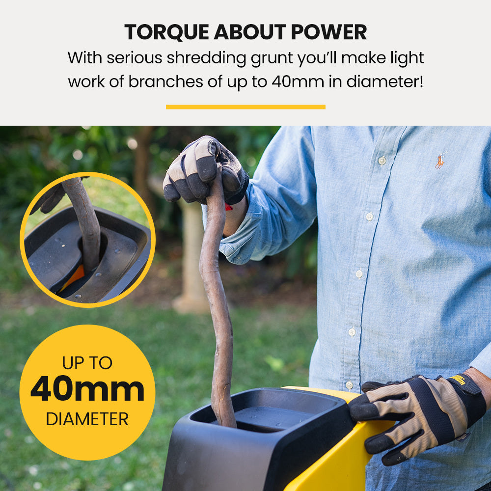 2400W Electric Garden Mulcher Shredder with 40L Bag, 0.04m Capacity