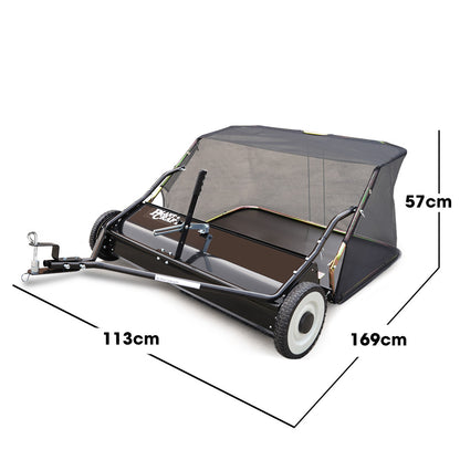 Tow-Behind Lawn Sweeper with 1m Width and 340L Hopper for Garden Tractors