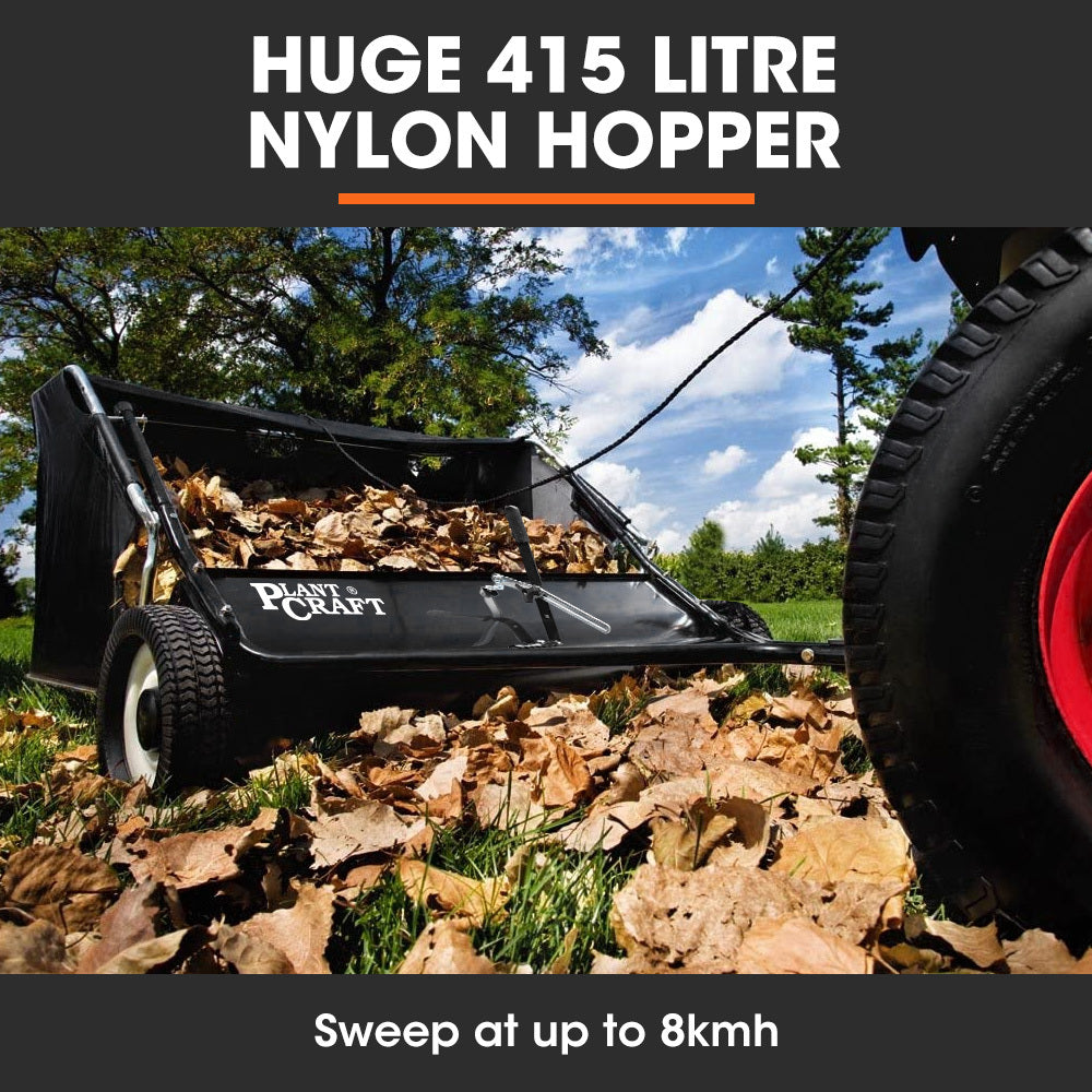 Tow-Behind Lawn Sweeper 1.22m Wide with Universal Hitch for Garden Tractors