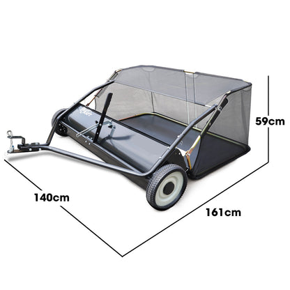 Tow-Behind Lawn Sweeper 1.22m Wide with Universal Hitch for Garden Tractors