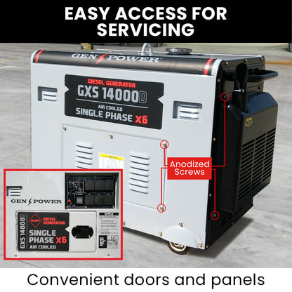 8.4kW Diesel Generator with Electric Start & 6 Outlets, 460cc Engine