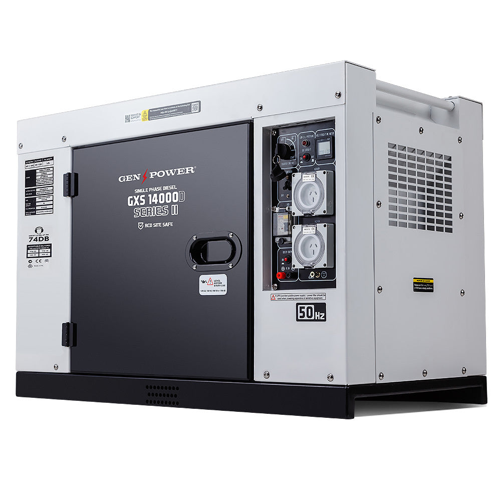 8.4kW Peak 6kW Rated Diesel Generator with RCD Safety Switch, 0.03m Steel Enclosure