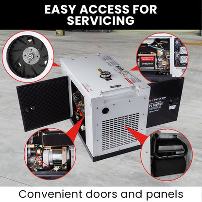 8.4kW Peak 6kW Rated Diesel Generator with RCD Safety Switch, 0.03m Steel Enclosure