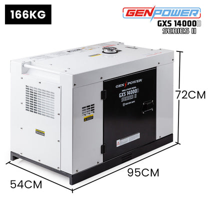 8.4kW Peak 6kW Rated Diesel Generator with RCD Safety Switch, 0.03m Steel Enclosure