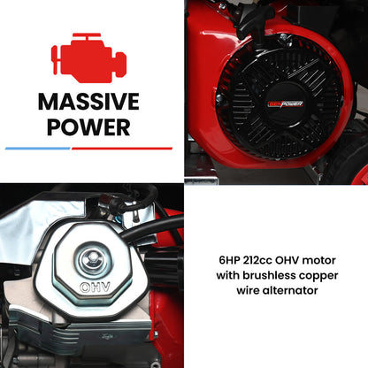 Portable 3.6kW Generator, Inverter, 11L Tank, Safe for Electronics, 28kg
