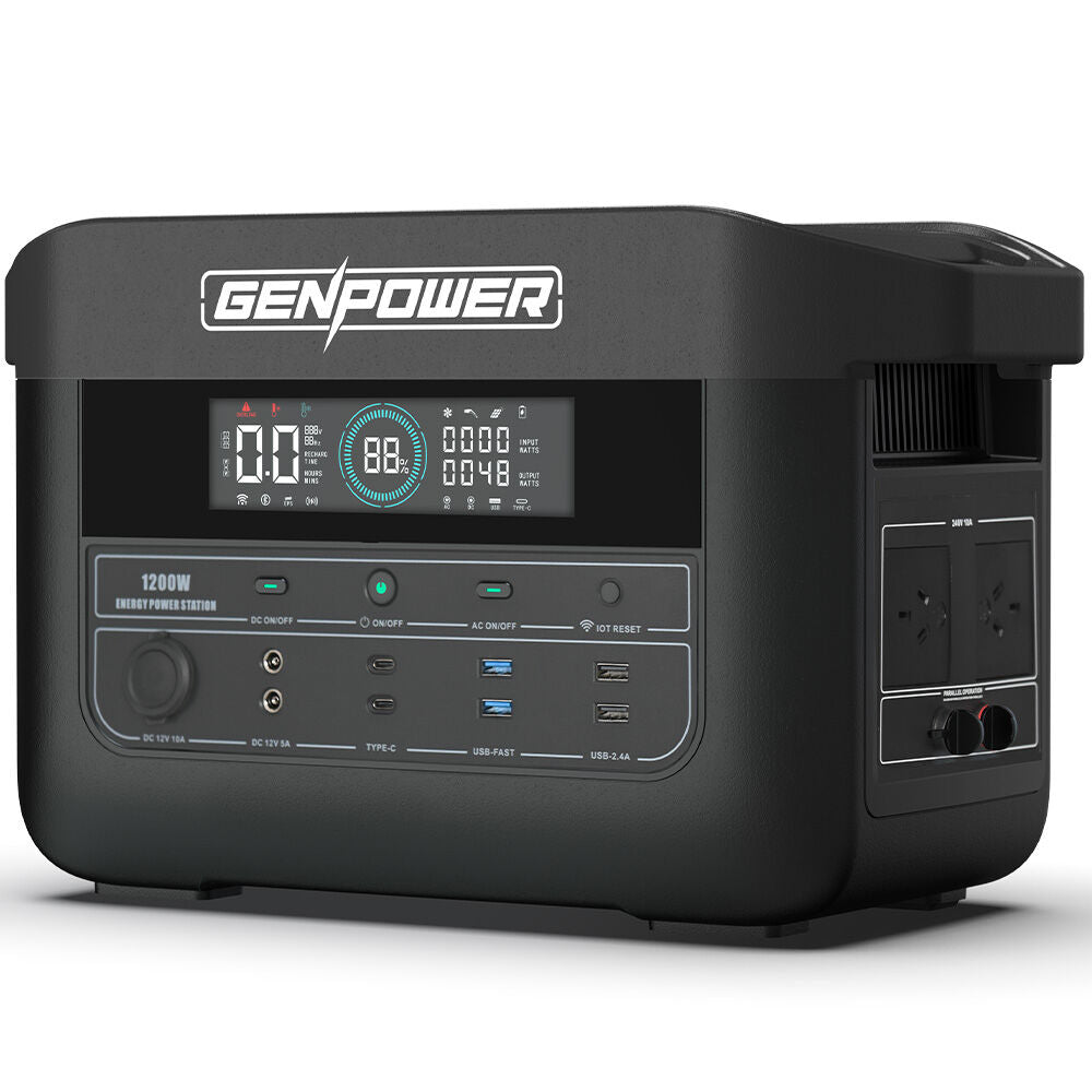 1200W Portable Power Station with 1075Wh LiFePO4 Battery, 15W Wireless Charger