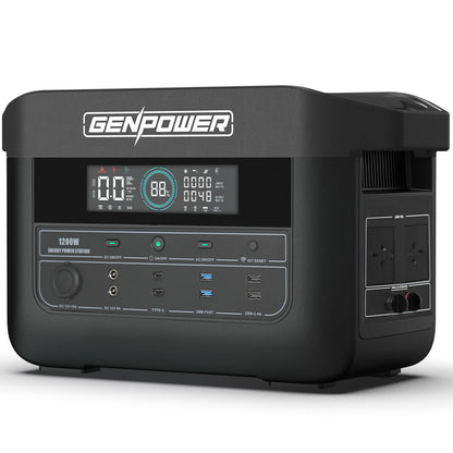 1200W Portable Power Station with 1075Wh LiFePO4 Battery, 15W Wireless Charger