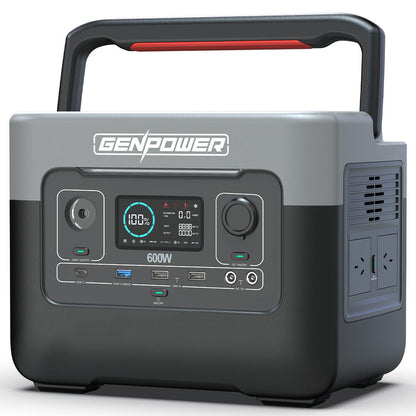 Portable 600W Power Station, 576Wh LiFePO4, Solar & Wireless Charging, 8.4 kg