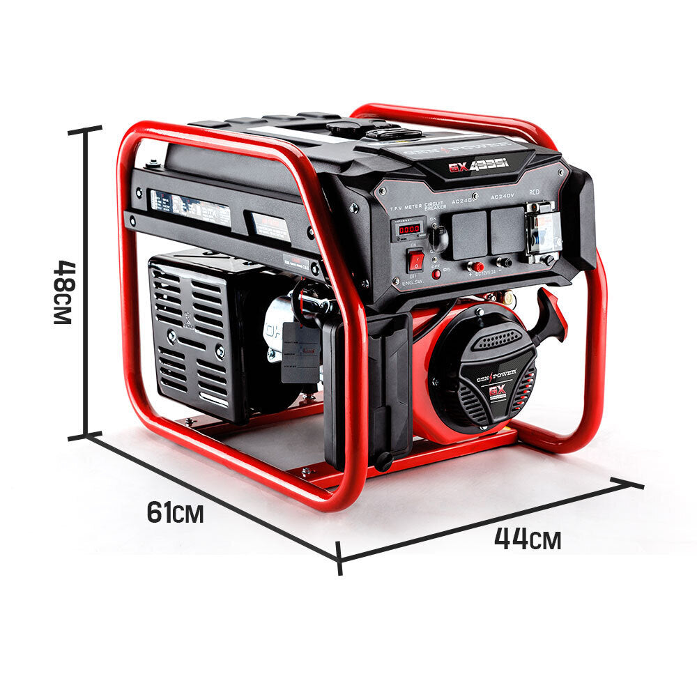 4.2kW Peak 3kW Generator Single-Phase Petrol - Portable Power Solution