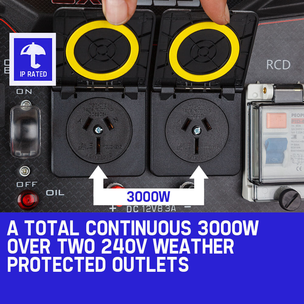 4.2kW Peak 3kW Generator Single-Phase Petrol - Portable Power Solution