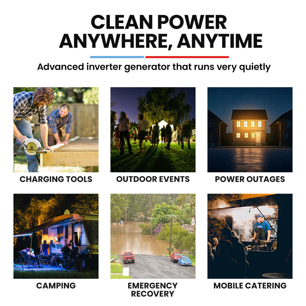 1.2kW Portable Inverter Generator, Lightweight & Quiet for Camping, 12kg