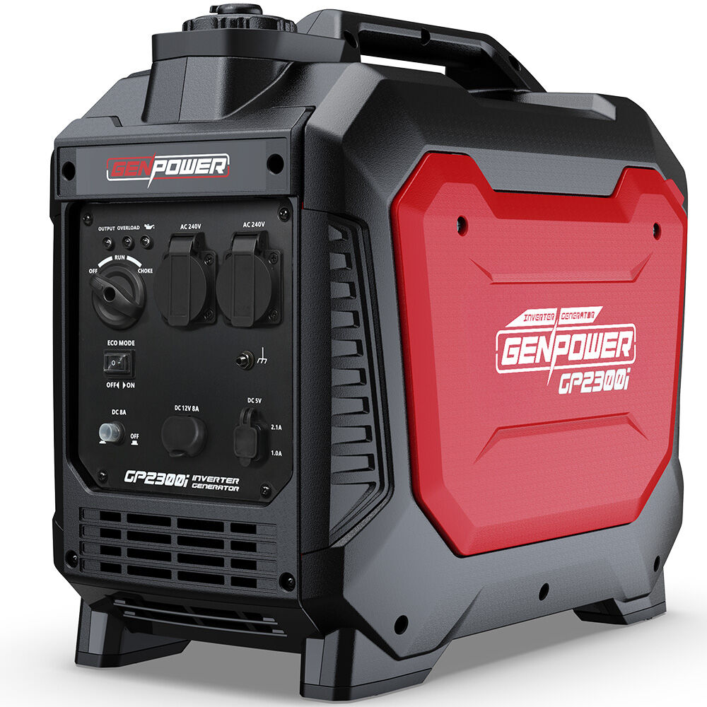 2.3kW Peak 1.8kW Inverter Generator, 2x15A, 12V, USB, Portable, Petrol, Camping, Home Backup