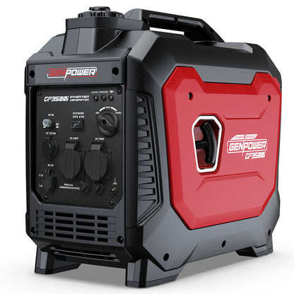 3.5kW Portable Inverter Generator, 22.5kg, 12V, USB, Quiet for Camping