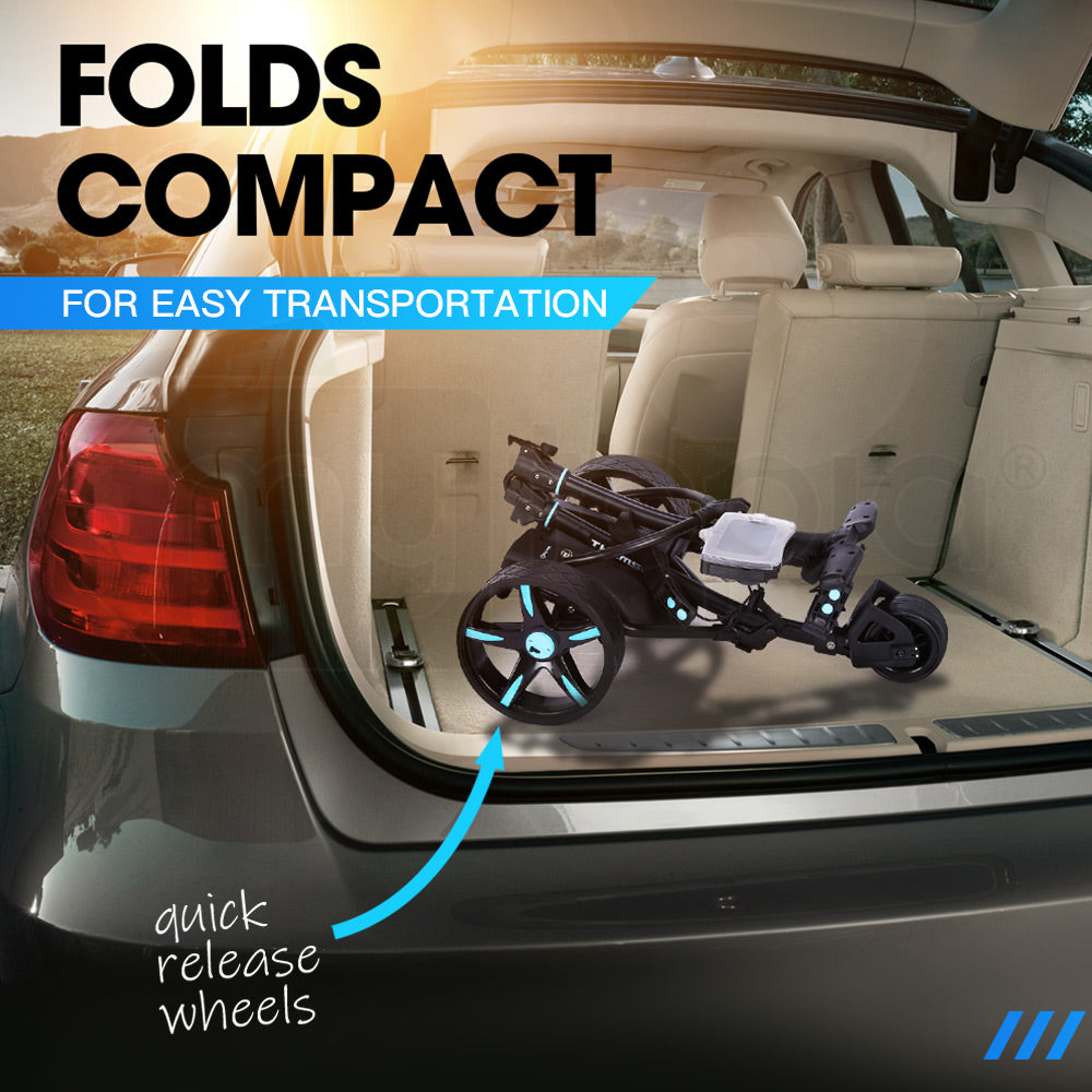 Electric Golf Trolley - Foldable, 500W Motor, Auto Distance, Lightweight Frame