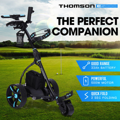 Electric Golf Trolley - Foldable, 500W Motor, Auto Distance, Lightweight Frame