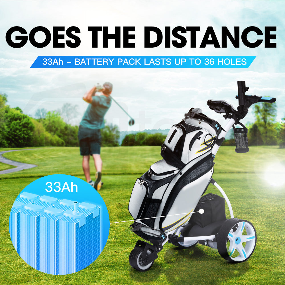 Electric Golf Buggy Folding Cart with 500W Motor and 36-Hole Range