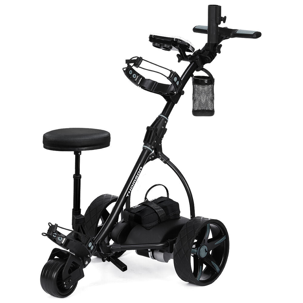 Electric Golf Buggy Cart, 20km Range, Lightweight 10kg, with Seat, Black