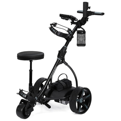 Electric Golf Buggy Cart, 20km Range, Lightweight 10kg, with Seat, Black