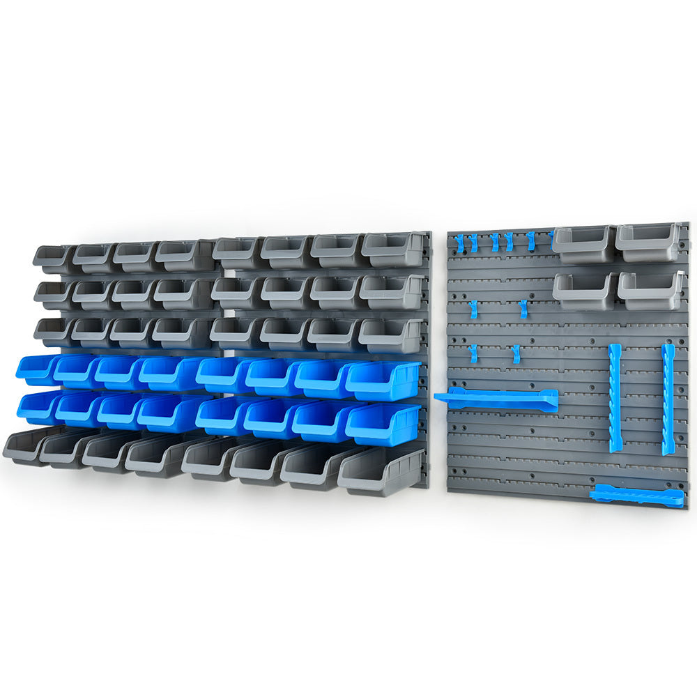 69pc Wall Mounted Storage Rack with Tool Holders - Blue, 1.8m Pegboards