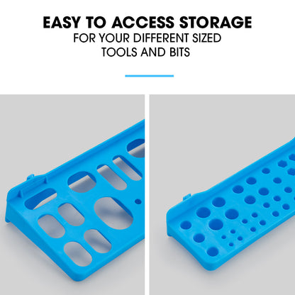 69pc Wall Mounted Storage Rack with Tool Holders - Blue, 1.8m Pegboards