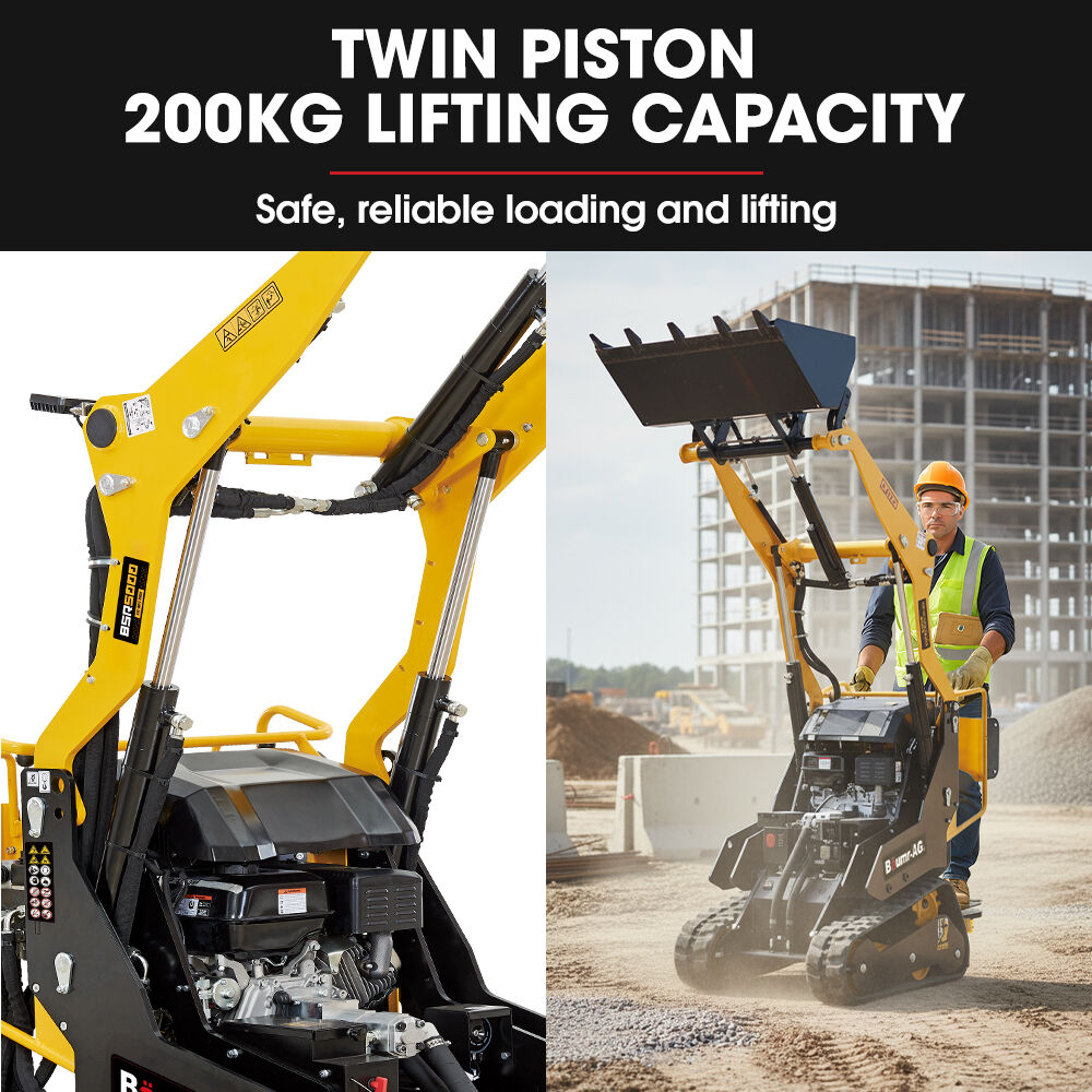 BSR5000 Mini Loader Skid Steer, with Bucket, 10hp OHV 4-Stroke Petrol Engine, 200kg Rated Operating Capacity