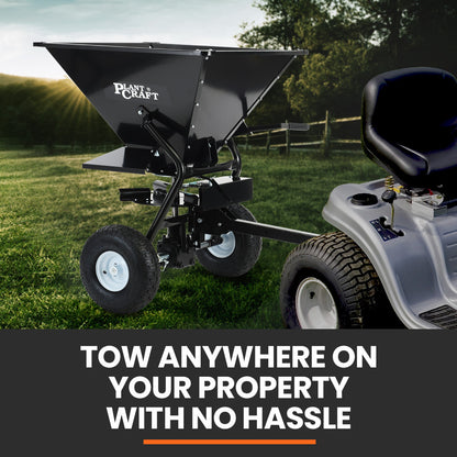 160L Tow Behind Broadcast Spreader, 158kg Load Capacity, Heavy Duty Design